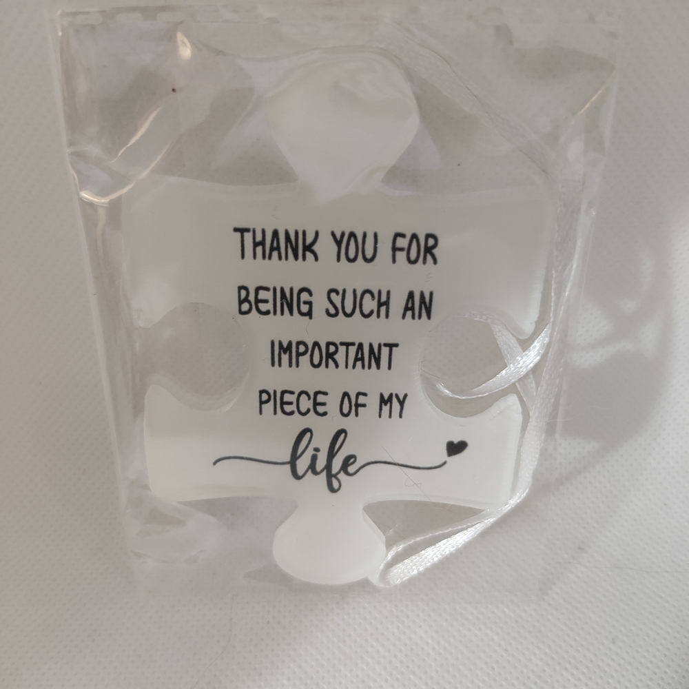 Heartfelt White Puzzle Piece Decor